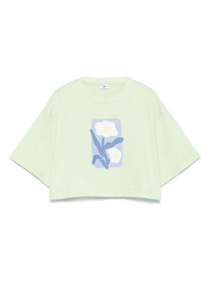 T-shirt per bambina Il Gufo verde con stampa