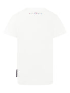 T-shirt per bambina John Richmond Junior bianco con logo e orlo dritto - Rubino Kids