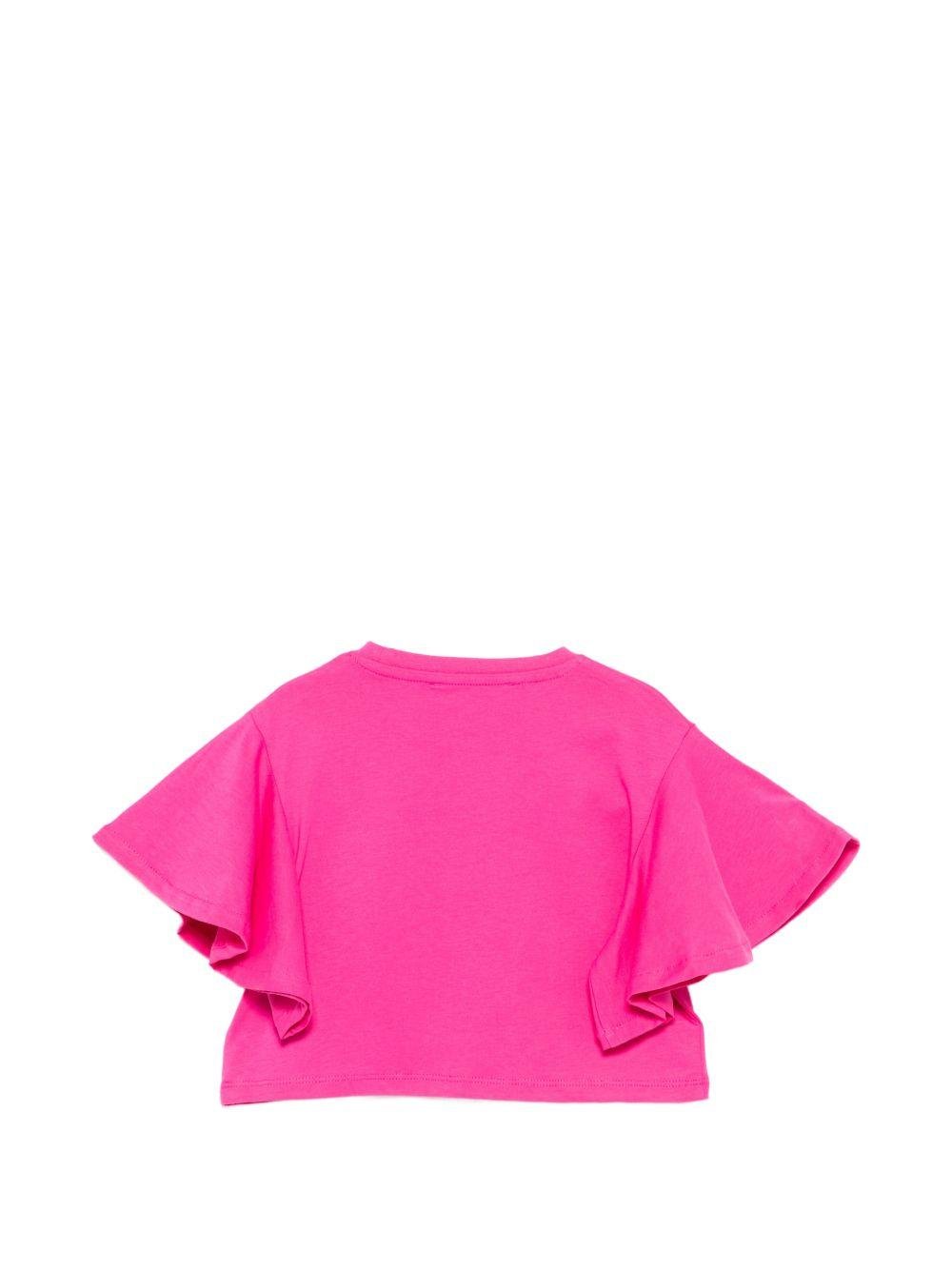 T-shirt per bambina John Richmond Junior fucsia con ruches - Rubino Kids