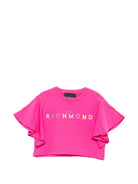 T-shirt per bambina John Richmond Junior fucsia con ruches - Rubino Kids