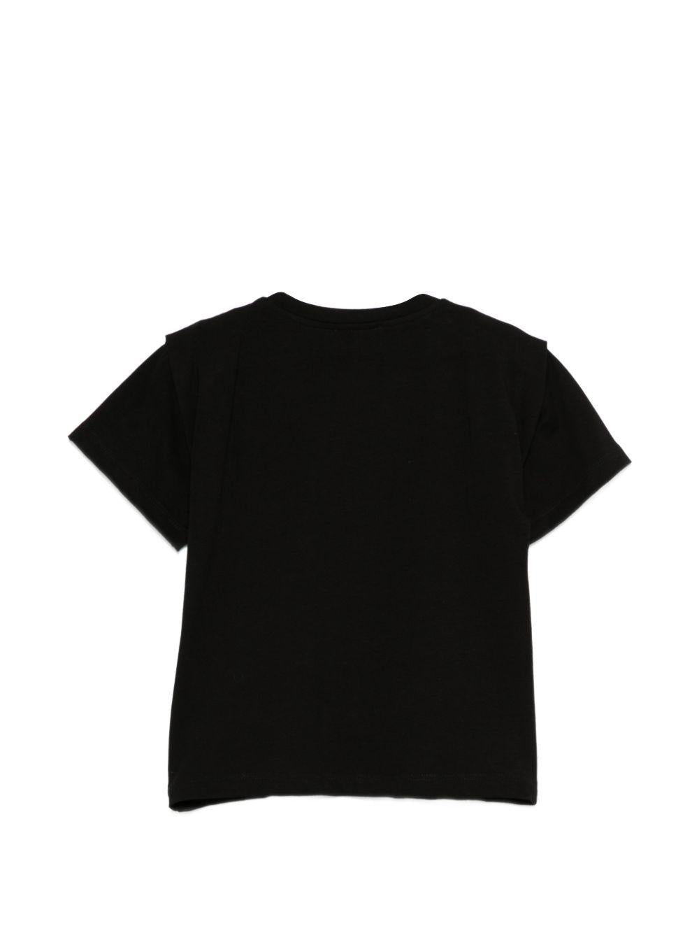 T-shirt per bambina John Richmond Junior nera con dettaglio logo - Rubino Kids