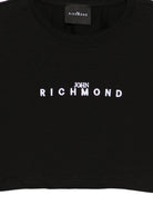 T-shirt per bambina John Richmond Junior nera modello crop - Rubino Kids