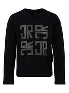 T-shirt per bambina John Richmond Junior nero con logo glitter - Rubino Kids