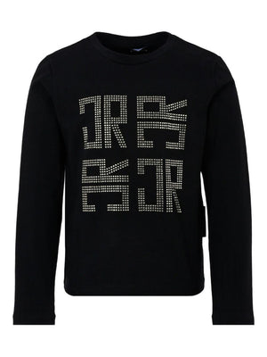 John Richmond Junior Girls' Black Glitter Logo T-Shirt