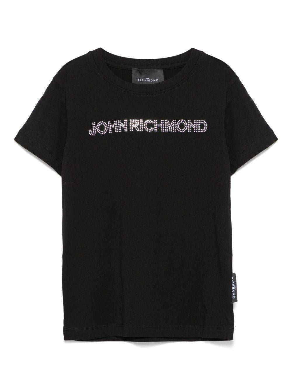 T-shirt per bambina John Richmond Junior nero con logo - Rubino Kids