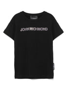 T-shirt per bambina John Richmond Junior nero con logo - Rubino Kids