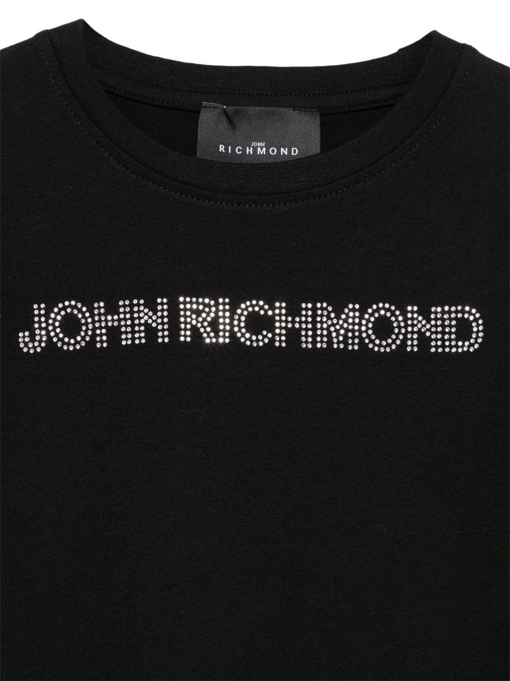 T-shirt per bambina John Richmond Junior nero con logo - Rubino Kids
