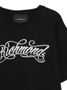 T-shirt per bambina John Richmond Junior nero con stampa logo - Rubino Kids