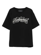 T-shirt per bambina John Richmond Junior nero con stampa logo - Rubino Kids