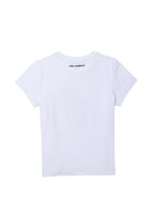 T-shirt per bambina Karl Lagerfeld Kids bianco con dettaglio logo - Rubino Kids