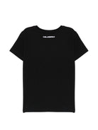 T-shirt per bambina Karl Lagerfeld Kids nera con dettaglio grafico - Rubino Kids