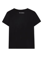 T-shirt per bambina Karl Lagerfeld Kids nero con strass - Rubino Kids