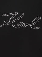 T-shirt per bambina Karl Lagerfeld Kids nero con strass - Rubino Kids