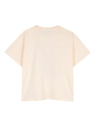 T-shirt per bambina Kenzo Kids beige con stampa a fiori - Rubino Kids