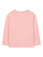T-shirt per bambina Kenzo Kids rosa con logo sul davanti - Rubino Kids