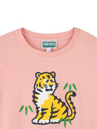 T-shirt per bambina Kenzo Kids rosa con stampa Tiger - Rubino Kids