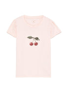 T-shirt per bambina Konges Slojd rosa con applicazione con paillettes - Rubino Kids