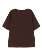 T-shirt per bambina Laneus Kids marrone con logo ricamato - Rubino Kids