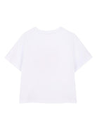 T-shirt per bambina Lanvin Enfant bianca con stampa sneakers rosa - Rubino Kids
