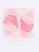 T-shirt per bambina Lanvin Enfant bianca con stampa sneakers rosa - Rubino Kids