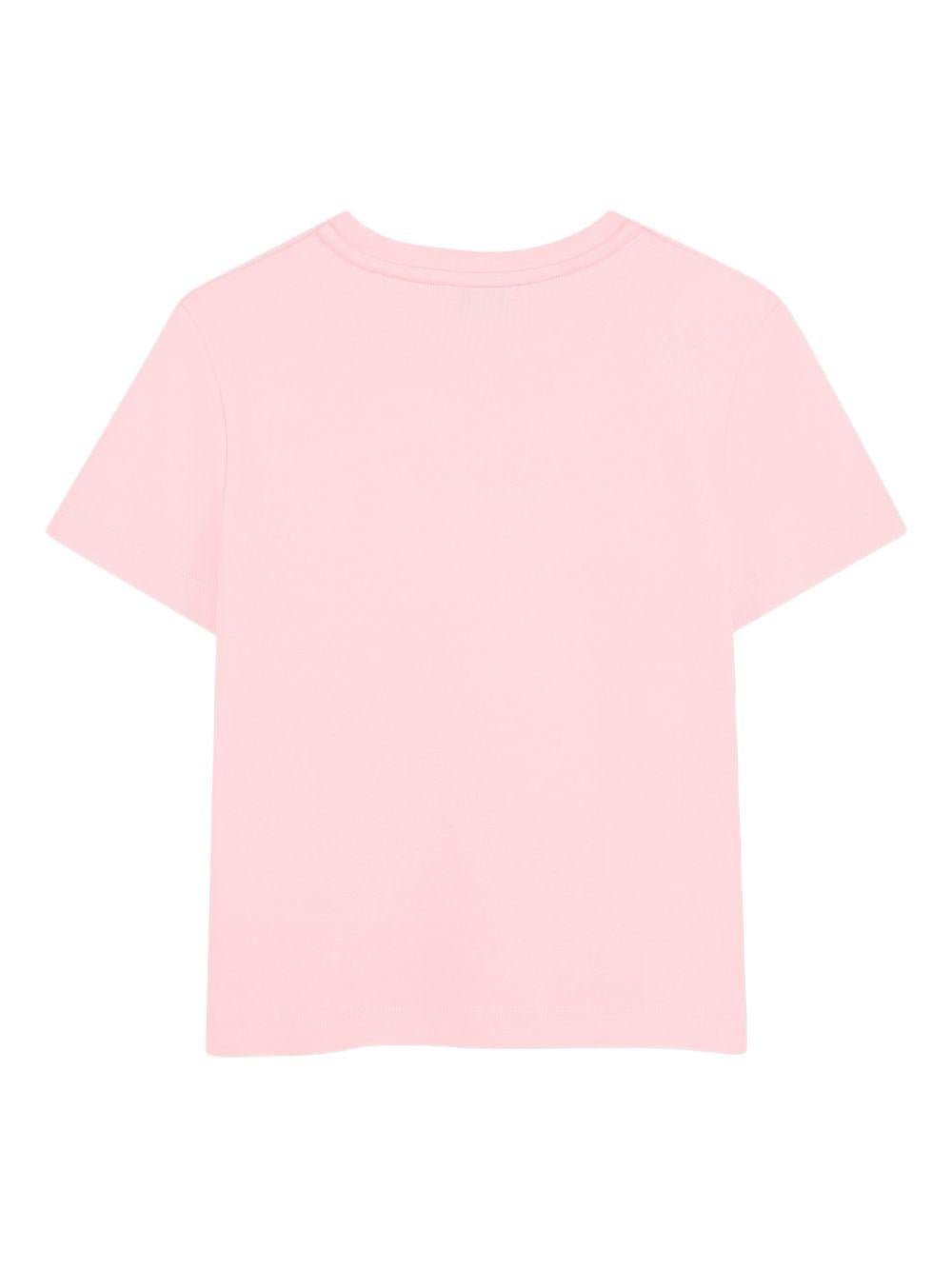 T-shirt per bambina Lanvin Enfant rosa con dettaglio logo - Rubino Kids