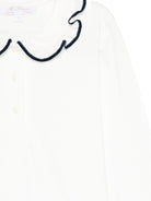 T-shirt per bambina Mariella Ferrari bianco con rifiniture blu - Rubino Kids