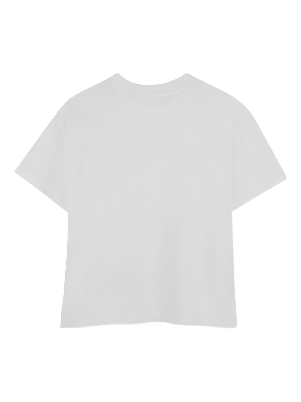 T-shirt per bambina Michael Kors Kids bianca con dettaglio logo - Rubino Kids