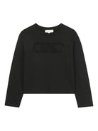 T-shirt per bambina Michael Kors Kids nera con dettaglio logo - Rubino Kids
