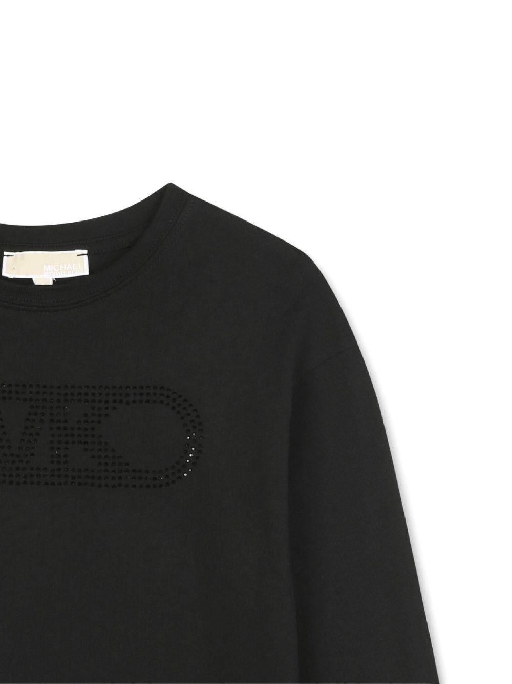 T-shirt per bambina Michael Kors Kids nera con dettaglio logo - Rubino Kids