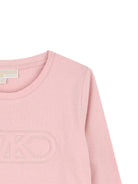 T-shirt per bambina Michael Kors Kids rosa con ricamo logo - Rubino Kids