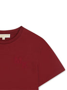 T-shirt per bambina Michael Kors Kids rossa con logo ricamato - Rubino Kids