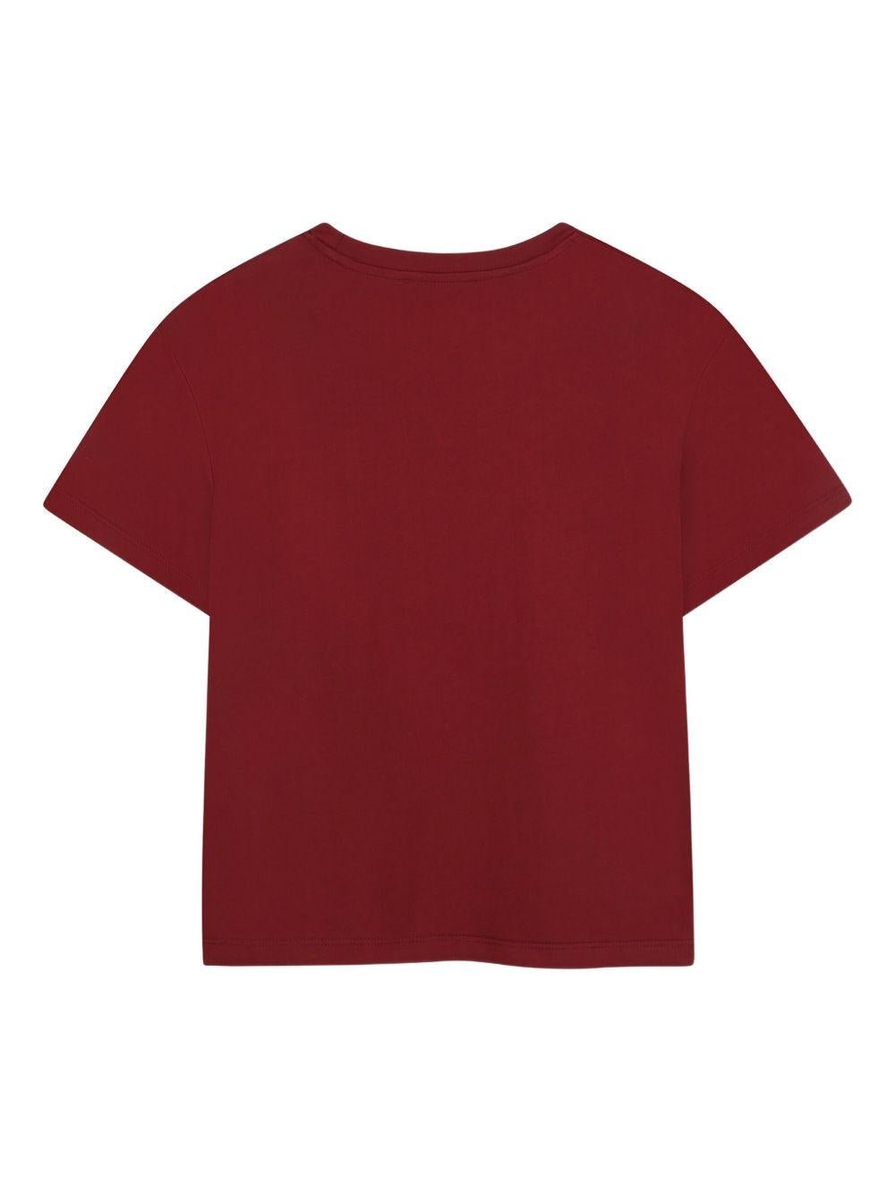 T-shirt per bambina Michael Kors Kids rossa con logo ricamato - Rubino Kids