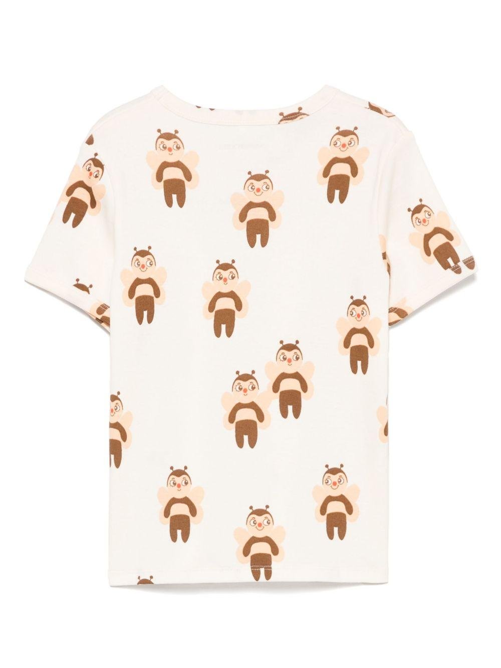 T-shirt per bambina Mini Rodini beige con stampa grafica - Rubino Kids