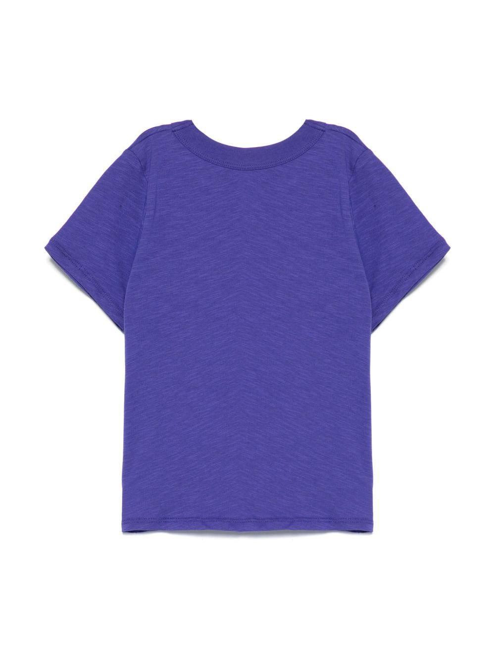 T-shirt per bambina Mini Rodini viola con tasca applicata sul petto - Rubino Kids