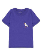 T-shirt per bambina Mini Rodini viola con tasca applicata sul petto - Rubino Kids