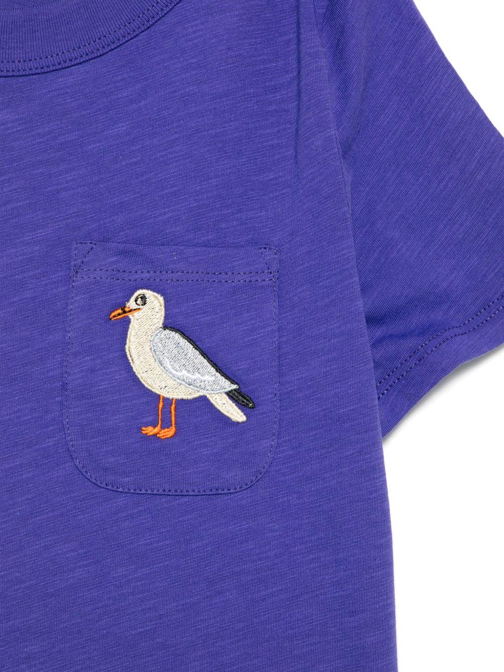 T-shirt per bambina Mini Rodini viola con tasca applicata sul petto - Rubino Kids