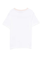 T-shirt per bambina Missoni Kids bianco con logo motivo a zigzag - Rubino Kids