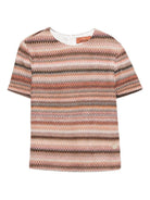 T-shirt per bambina Missoni Kids multicolore con motivo a zigzag - Rubino Kids