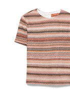 T-shirt per bambina Missoni Kids multicolore con motivo a zigzag - Rubino Kids