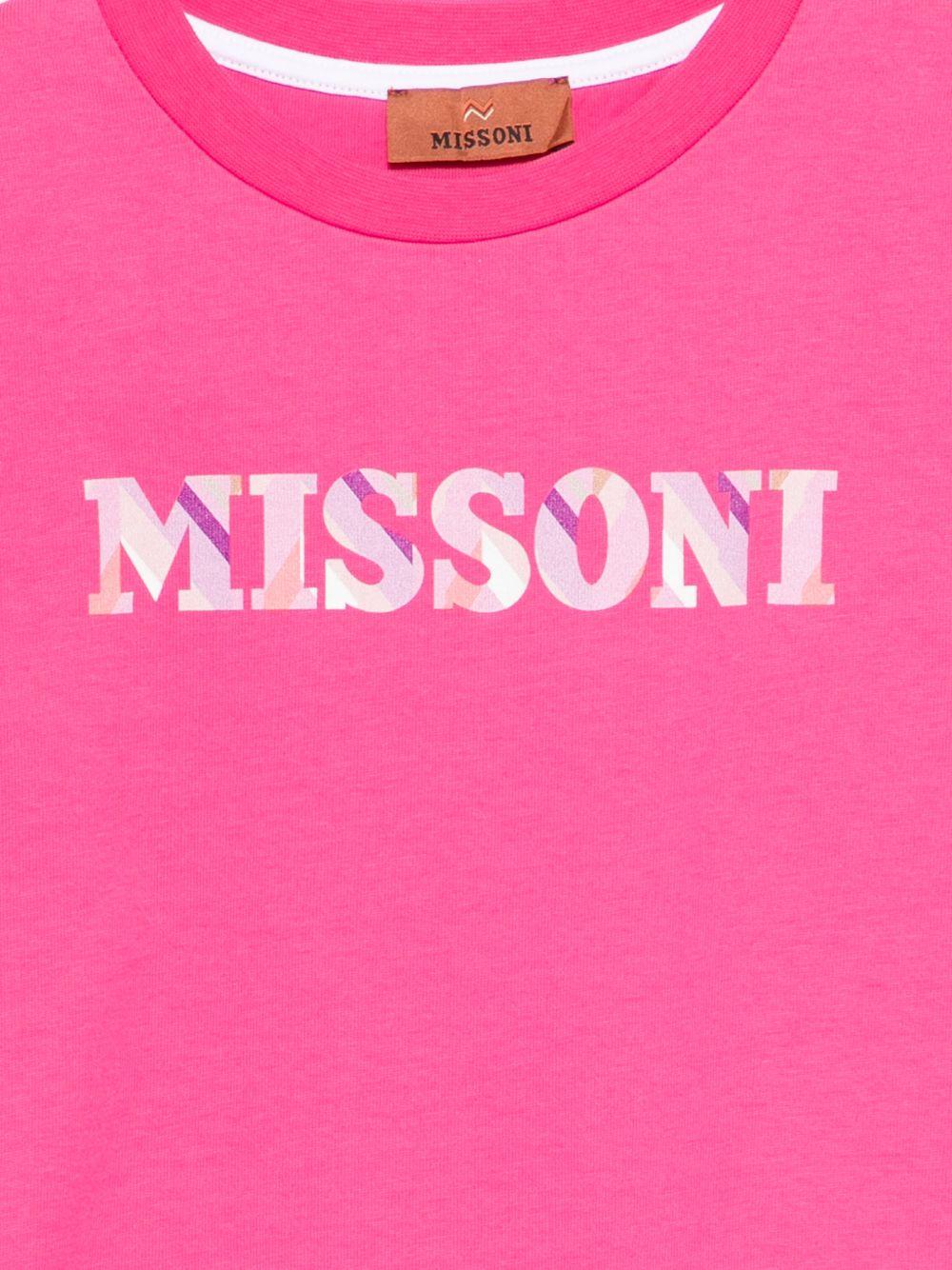 T-shirt per bambina Missoni Kids rosa con logo - Rubino Kids