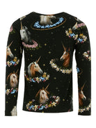 T-shirt per bambina Molo nera con stampa unicorno - Rubino Kids