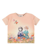 T-shirt per bambina Molo Raeesa rosa con stampa grafica all - over - Rubino Kids