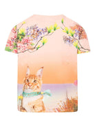 T-shirt per bambina Molo rosa con stampa grafica - Rubino Kids