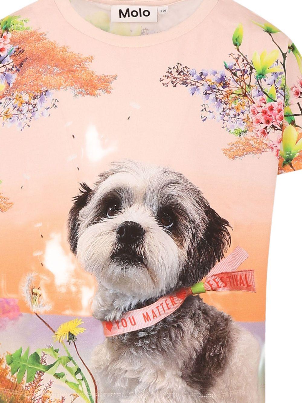 T-shirt per bambina Molo rosa con stampa grafica - Rubino Kids