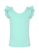 T-shirt per bambina Molo verde acquamarina a coste - Rubino Kids