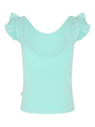 T-shirt per bambina Molo verde acquamarina a coste - Rubino Kids