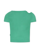 T-shirt per bambina Molo verde con dettaglio cut - out - Rubino Kids