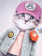 T-shirt per bambina Molo viola a maniche corte con stampa - Rubino Kids