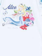 T-shirt per bambina Monnalisa azzurro con motivo Alice x Disney - Rubino Kids