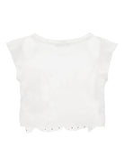 T-shirt per bambina Monnalisa bianca a pois - Rubino Kids